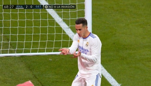 Lucas Vázquez anotó el 2-0 de Real Madrid vs. Getafe. (Captura: ESPN)