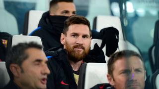 Qué extraño se le ve: Messi fue al banco de suplentes ante la Juventus por Champions