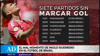 Paolo Guerrero afronta mala racha en Internacional