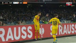 Se vistió de ‘9′: Gerard Piqué y la definición perfecta para anotar el 3-1 de Barcelona vs. Napoli
