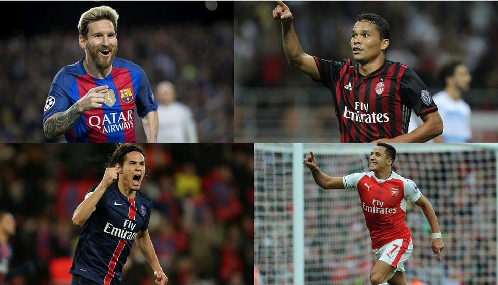 Los máximos goleadores sudamericanos en las principales ligas de Europa. (Getty Images)