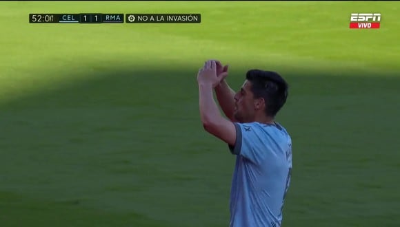 Nolito marcó el gol del 1-1 de Celta de Vigo ante Real Madrid. (Captura: ESPN)