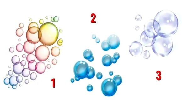 TEST VISUAL | En esta imagen se aprecia tres grupos de burbujas. Elige uno. (Foto: namastest.net)