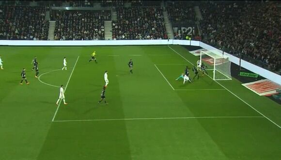 Mbappé anota el 1-0 de PSG vs. Angers. (Captura: ESPN)