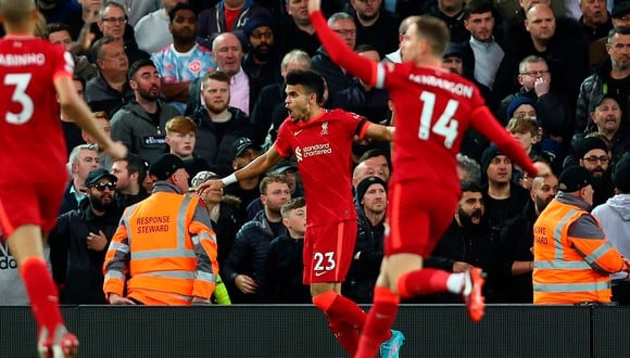 Luis Díaz puso el 1-0 para el Liverpool ante Manchester United. (Foto: AFP)