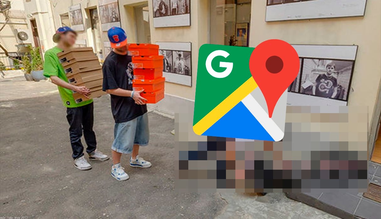 Google Street View captó a joven en vergonzoso momento frente a sus amigos. Ocurrió en Polonia. (Foto: Google Maps)