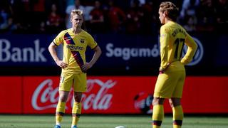 Caras largas: Barcelona empató 2-2 con Osasuna en Pamplona por fecha 3 de LaLiga Santander 2019