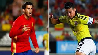El puente fue Iniesta: el gesto de James Rodríguez con Morata en amistoso de Colombia [VIDEO]