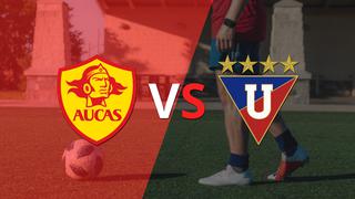 Termina el primer tiempo con una victoria para Aucas vs Liga de Quito por 1-0