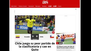 Así informó la prensa de Chile la derrota por goleada ante Ecuador en Quito