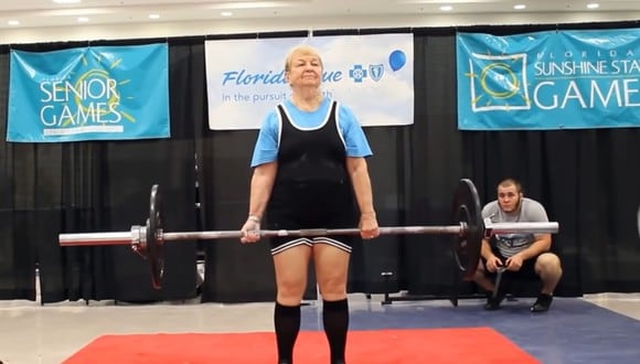 Edith Murway-Traina es la levantadora de pesas más longeva del mundo, según los Récord Guinness. (Foto: YouTube)