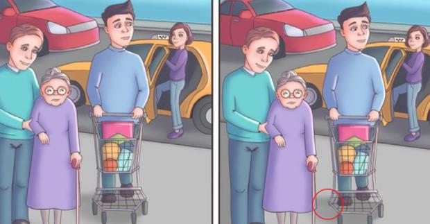 Solución del test visual ‘GOAT’: aquí está la diferencia en la pata del carrito. (Foto: Genial.Guru)