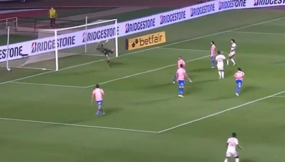 El remate de Luciano da Rocha chocó en un jugador y el balón se metió al fondo de la red. Foto: Captura de pantalla de DIRECTV.