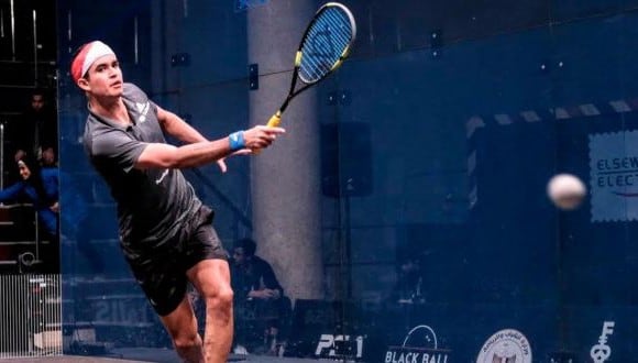 Diego Elías clasificó a los cuartos de final del British Open Squash. (Foto: Black Ball Open)