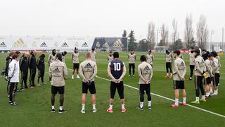 El fútbol también lo lamenta: el homenaje del Real Madrid a Kobe Bryant antes de iniciar el entrenamiento 