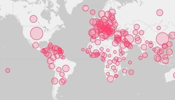 Coronavirus: Mapa interactivo para comparar casos confirmado en diferentes países. (Foto: captura)