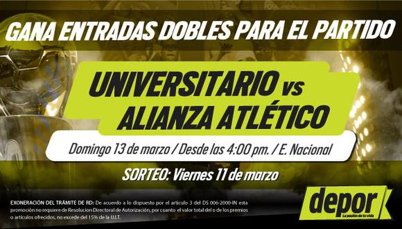 Universitario vs. Alianza Atlético: gana entradas dobles para el partido
