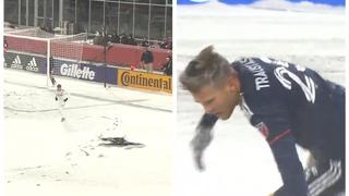 Aprovechó el clima: jugador en la MLS hizo un ángel de nieve en pleno partido [VIDEO]