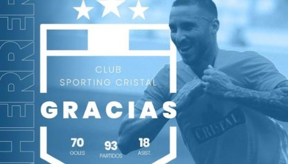 Emanuel Herrera se despidió de la hinchada de Sporting Cristal. (Foto: Instagram)