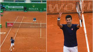 ¡Maestro! El exquisito globo de Djokovic ante Carreño en el Masters de Montecarlo