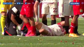 Tras fuerte choque con Alonso: Corzo salió lesionado en el Universitario vs. Sport Huancayo [VIDEO]