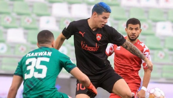 Partido entre Al Rayyan y Al Wakrah quedó suspendido tras desvanecimiento de Ousmane Coulibaly. James Rodríguez había dado una asistencia. (Foto: QSL)