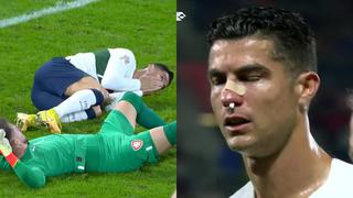Casi lo noquean: Cristiano Ronaldo termina ensangrentado tras brutal choque [VIDEO]