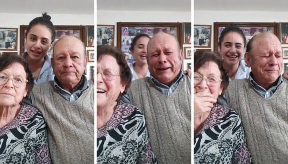 Macarena suele grabar muchos videos al lado de sus abuelitos. (Foto: @maki.rivasfernandez | TikTok)