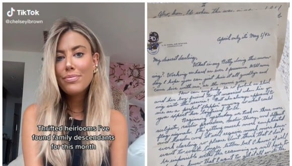 Mujer recibe, 60 años después, las cartas de amor de un soldado de EEUU que la amaba. (Foto: @chelseyibrown | TikTok)