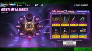 Free Fire ofrece hasta el 90% de descuento en loot exclusivo con la “Ruleta de la suerte”