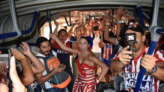 Todo un Carnaval: Miss viaja con hinchas de Junior para la final de Liga Águila
