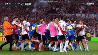 ¡Pelea en River vs. Boca! Polémica en el Monumental tras el 1-0 anotado por Miguel Borja