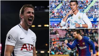 'HurriKane' arrasó con los goles: el top 10 de los máximos anotadores del 2017 con Messi y Cristiano