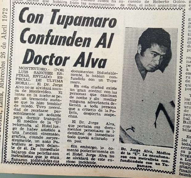 El doctor Jorge Alva fue confundido con un tupamaro en Uruguay.  (periódico de última hora)