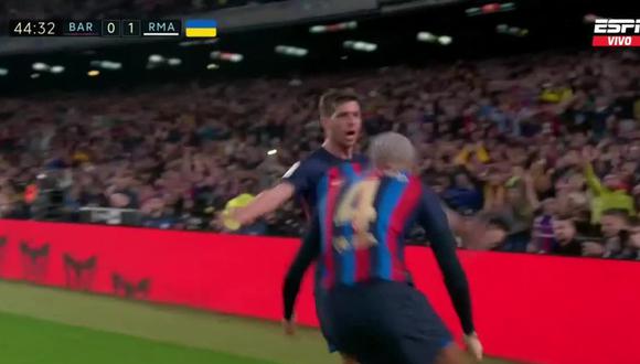 Gol de Sergi Roberto para el 1-1 en Barcelona vs. Real Madrid. (Foto: ESPN)