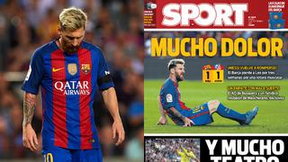Lionel Messi: su lesión con Barcelona acapara las portadas de los diarios