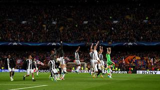 El festejo continúa: Juventus celebró la victoria ante el Barcelona en el camerín del Camp Nou