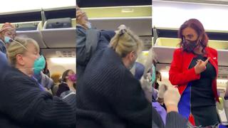 Le pidieron a una mujer que se bajara del avión y se puso a gritar peor que una sirena de bomberos