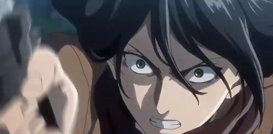 Mikasa no está contenta con el resultado de la batalla y utiliza todo su odio para atacar más fuerte (Foto: NHK)