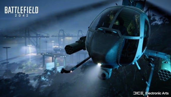 Battlefield 2042: ¿qué pasa si metemos un helicóptero a un tornado? (Foto: EA)