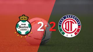 Santos Laguna y Toluca FC igualaron por 2 en un vibrante partido