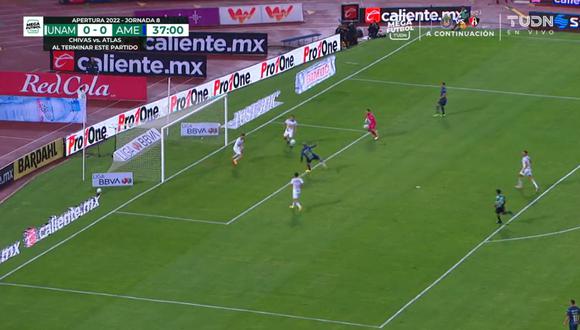 Diego Valdés anotó el 1-0 del América vs. Pumas en la Liga MX. (Foto: Captura)