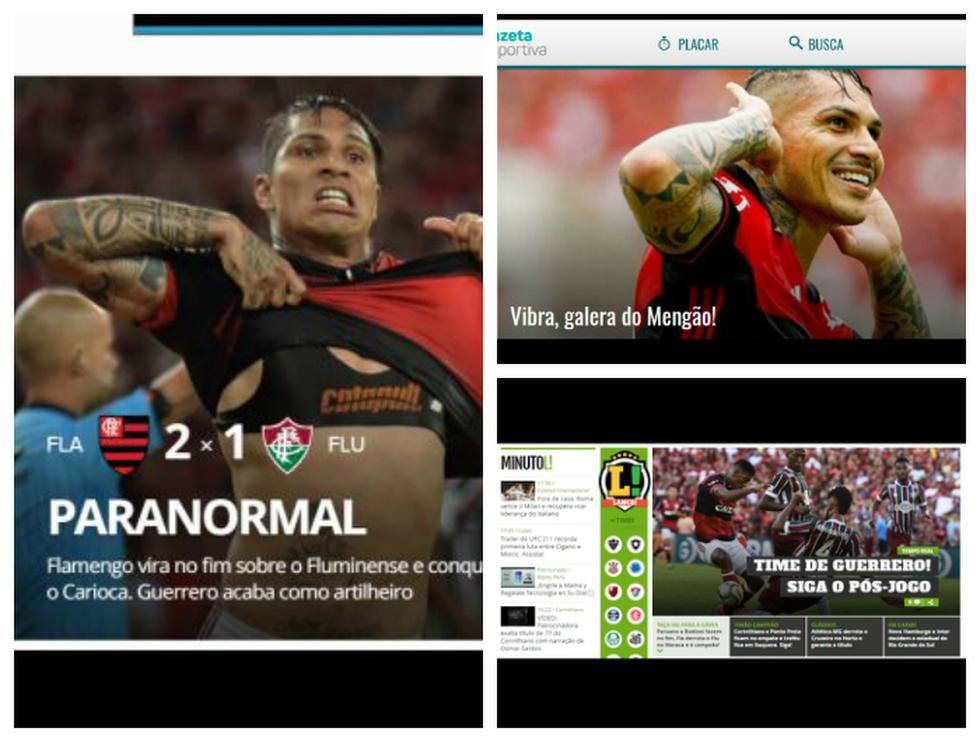 La prensa brasileña informó así el título de Flamengo (Captura).