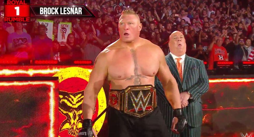 Brock Lesnar en WWE Royal Rumble 2020, antes que Matt Riddle