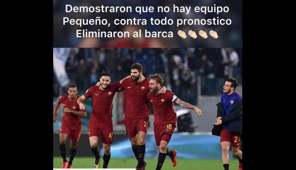 Los mejores memes del Barcelona-Roma por la vuelta de cuartos de final de Champions League. (Difusión)