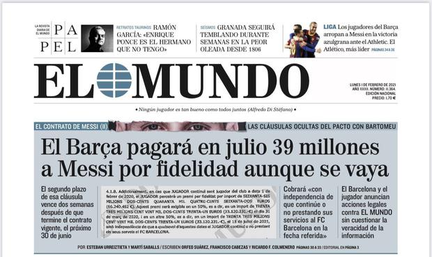 Messi contrato Barcelona: 'El Mundo' revela otra cláusula oculta del vínculo cobrará casi 40 millones de euros siga no | Liga Santander | Fichajes | FUTBOL-INTERNACIONAL | DEPOR