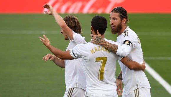Ramos y Hazard apuran sus opciones para el Real Madrid vs Elche. (Foto: AFP)