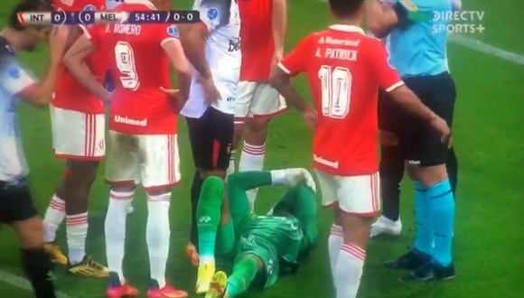 Carlos Cáceda se lesionó en el Melgar vs. Internacional (Captura DirecTV)