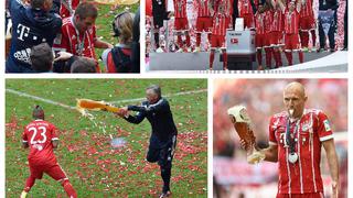 Mucha alegría y harto alcohol: así celebró el Bayern Munich el pentacampeonato en la Bundesliga