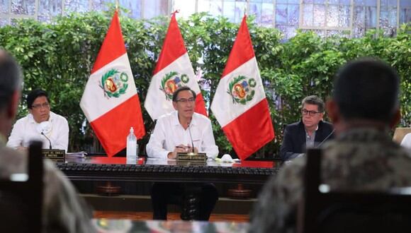 Martín Vizcarra ofrece conferencia de prensa a todos los peruanos. (Foto: Presidencia)